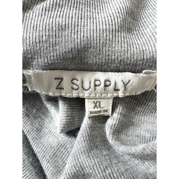 Z Supply Gray Long Sleeve Mock Neck Top Size XL Soft Stretch Basic - Picture 3 of 4